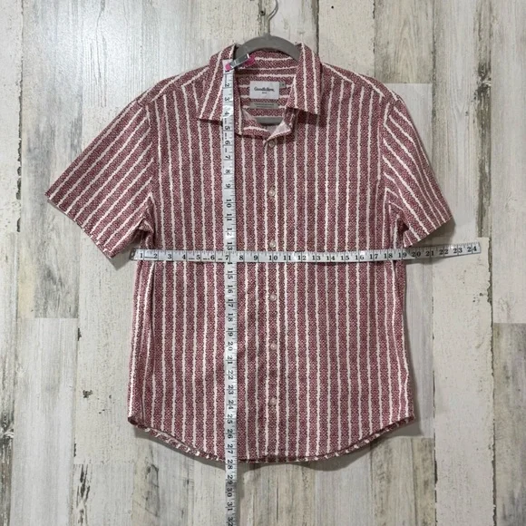 Goodfellow & Co Maroon and White Striped Shirt - Picture 3 of 7